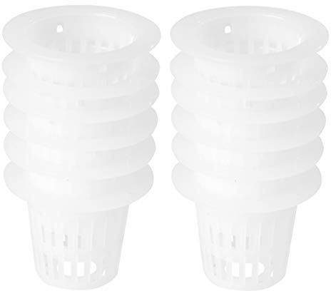 HEMOTON Hydroponik Netztöpfe 33-42Mm Root Fixing Device Pflanzkorb Aus Uv-Beständigem Kunststoff Für Hydroponik Aquaponik Orchideen Mit Belüftung Und Drainagelöchern 50 Stück