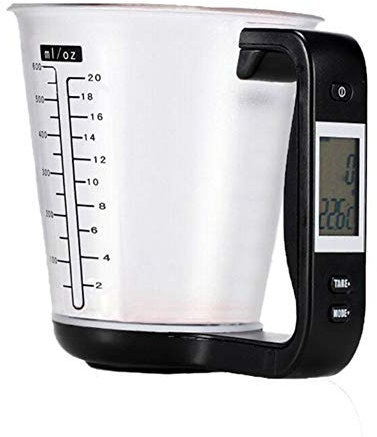 Chiatai Verre doseur électronique de cuisine avec écran LCD Noir