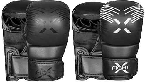 FightX MMA Gloves for Men & Women - Premium Quality Sparring Gloves with Open Palms - Perfect for Martial Arts, Muay Thai, Punching & Kickboxing Gloves - Multipurpose MMA Sparring Gloves