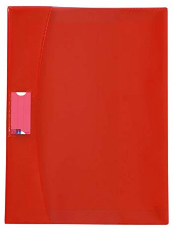 Viquel Heftumschläge, A4, transparent, mit Klappen, für Hefte, 21 x 29,7 oder A4, Rot, 50 Stück