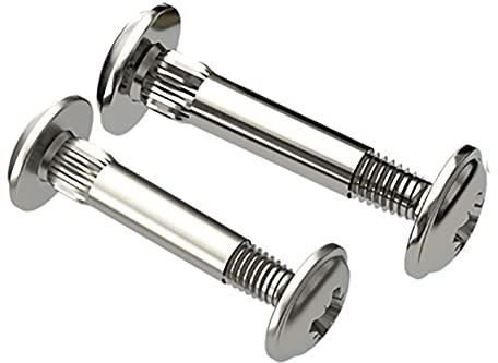 Nickel M4 (31mm - 40mm) Cupboard Joining Bolts Furniture Connecting Screws Bolts M4 Kitchen Cabinet Carcase Connectors (Pack of 10) D10B