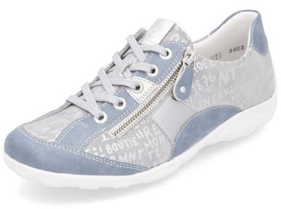 Remonte Women Low Shoes R3403, Ladies Comfort Shoes,Removable Insole,Comfort Low Shoe,Laces,Comfortable,Blau Kombi,43 EU / 9 UK