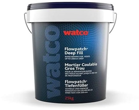Watco Flowpatch Deep Fill - Pourable Concrete Repair Mortar for Repairing and Levelling deep Holes (10mm-200mm)- Quick, Easy Repairs to deep Cracks and Holes - for Interior or Exterior Concrete