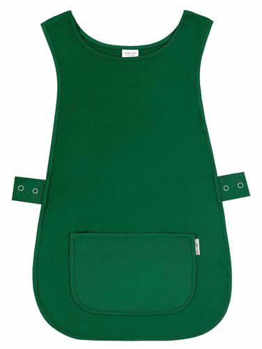 LINEN CLOSET® Delantales tipo chaleco con bolsillos para mujer y hombre, limpieza, catering, chef, cocina, unisex, delantal Hygea, delantales de trabajo, verde, XXX-Large