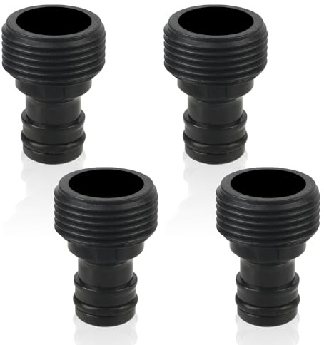 lvzhen Gartenschlauchverbinder, rund, Ø 25 mm, männlicher Schlauchverbinder und Armatur, männlicher Schlauchverbinder, Gewinde-Hahnverbinder für Schlauch, 4 Stück