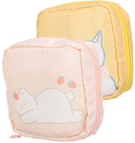 FRCOLOR 2stücke Periode Tasche Mit Griffen Damenbinden Aufbewahrungstasche Tragbare Tasche Für Menstruationsbinden Und Dekorative Periodentasche Für Reisen Und Draußen Verwendung