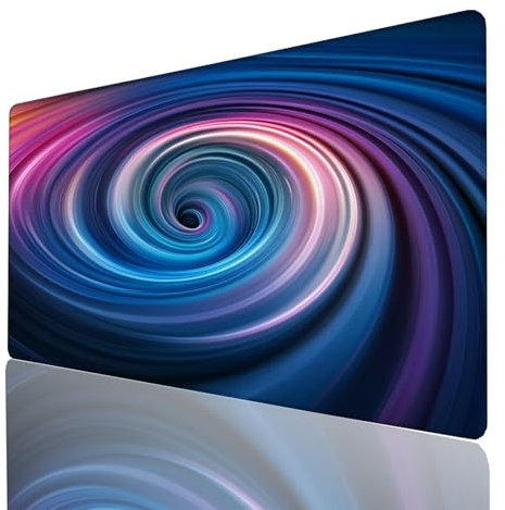 Tappetino Mouse Vortice 100x50x0.3cm, Tappetino Gaming Astratto Sottomano Scrivania per Compatibile Con Tastiera Wireless e Mouse Wireless, Impermeabile Mousepad per Accessori Scrivania Gaming GYL9298