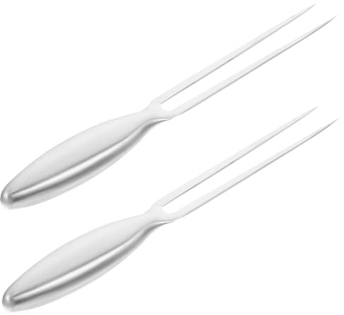iplusmile Lot de 2 Fourchettes à Viande en Acier Inoxydable Ustensiles Cuisine Longues pour Barbecue et Service pour Viande de Bœuf et Agneau