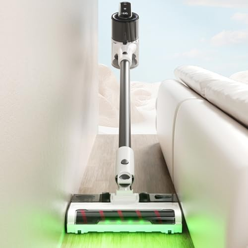JUXDZISHW White,Aspirateur Balai sans Fil Puissant - Balais Électriques Poil Animaux Cordless Stick Vacuum Cleaner Rechargeable Batterie avec Fonction de Nettoyage pour Sols Tapis Poils d'animaux