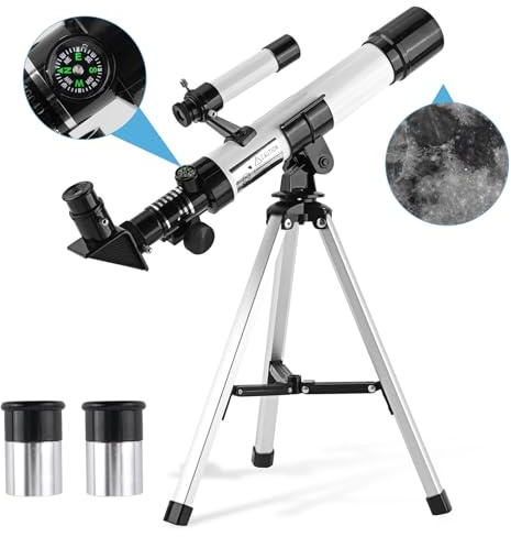 Telescopio per bambini e principianti adulti 40/400 mm telescopi astronomici rifrattore con mirino mirino bussola e treppiede