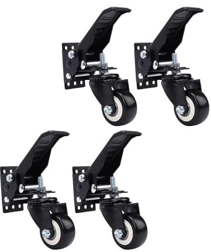 Asixxsix Werkbank-Hub Rollen-Kit, 900 Lbs Kapazität Einziehbare Hoch Leistungs Rollen mit 360-Grad-Schwenkhalterung, für Werkbänke Tische und Schränke (4er Pack)