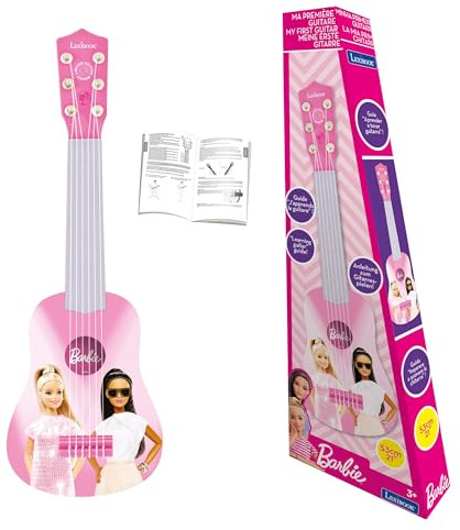 Lexibook, Barbie, Meine erste Gitarre, pink, K200BBLXB | 21-Zoll-Gitarre, 6 Nylonsaiten, Lernanleitung inklusive, pink
