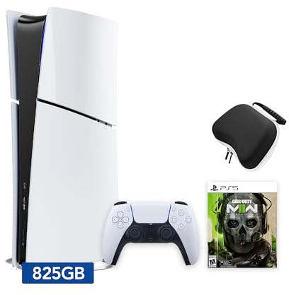 PlayStation 5 Slim Digital Edition Call of Duty Modern Warfare II Bundle and Mytrix Controller Case - White, Slim PS5 825GB PCIe SSD Gaming Console