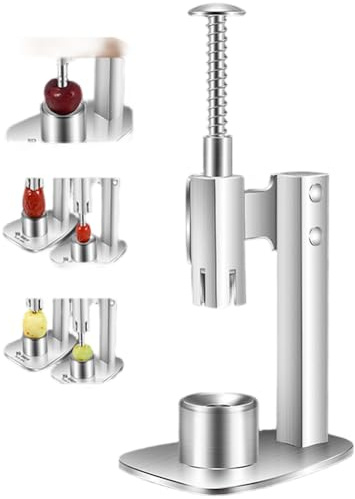 NbgrvB 304 pour vide-fruits en acier inoxydable, dénoyauteur d'olives et de dattes avec base antidérapante, creux pour coupe à anneaux, mécanisme de rebond automatique à ressort