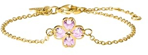 Purelei Cuore Rosé Armband – wasserfest & verstellbar | Edelstahlarmband mit Kleeblatt & roséfarbenen Zirkonias | 14K Vergoldung & 18K Roségold | Symbol für Glück & Liebe