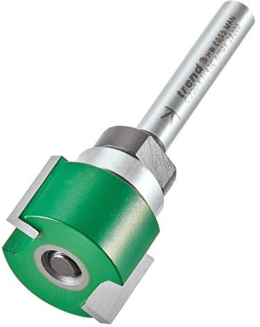 Trend CraftPro Intumescent Recessing Router Cutter, 1/4 in Shank, 24mm | Two Flute Tungsten Carbide Tipped Cutter For Intumescent Recessing With 24mm Cut Diameter And 15mm Cut Length, C220X1/4TC