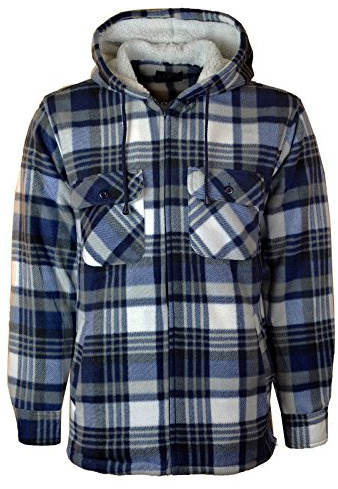 MyShoeStore® MENS PADDED CHECK SHIRT SHERPA FUR LINED LUMBERJACK COLLARED FLANNEL QUILTED WORK JACKET WARM THICK THERMAL CASUAL WORKWEAR TOP FLEECE APPAREL LUMBER JACK PADDED SHIRTS PLUS BIG, SIZE XL