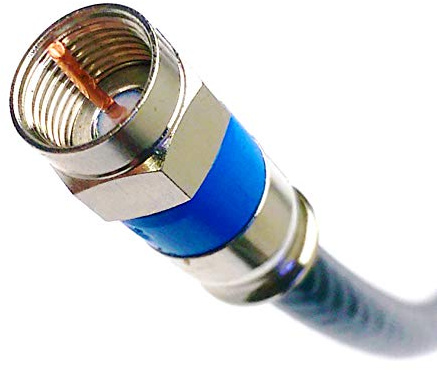 PHAT SATELLITE 100ft RG6 Coaxial Cable Made in USA Pro Rated Indoor Outdoor Anti Corrosion Brass Compression Connectors UL ETL CATV RoHS 75 Ohm RG6 Digital Audio Video Broadband Internet Cable