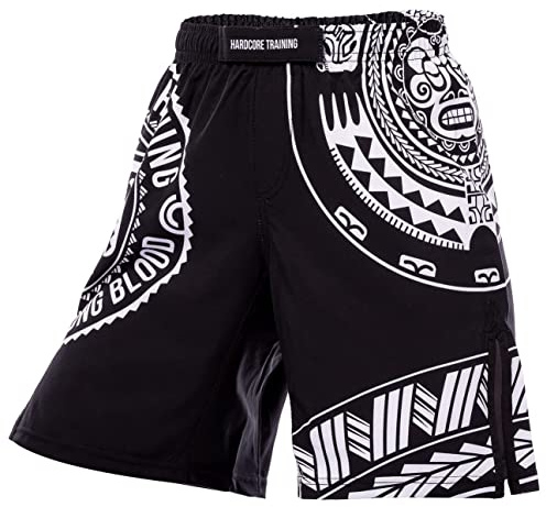 Hardcore Training Kids Boxing Shorts Kickboxing Boys Girls Sparring Gear Fitness Sport Activities (DE/NL/SE/PL, Ålder, 10 år, Regelbunden, Black/White)