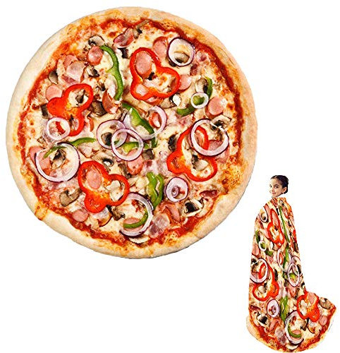 Wenosda Pizza Decke Burrito Tortilla Decken Runde Essen Decke Wickeln Strand Handtuch Teppich Teppich Picknick weich für Schlafzimmer Sofa Outdoor Vier Jahreszeiten (150cm / 60in)