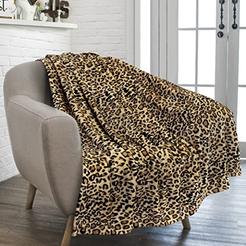 PAVILIA Cobija de Forro Polar con Estampado de Guepardo | Cobija de Franela con Estampado Animal de Guepardo para Cama Individual | Manta de Microfibra Ligera de Terciopelo Suave para Cama, sofá | 60