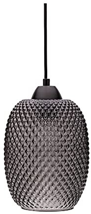 Pauleen 48188 Gleaming Glamour lampada a sospensione max. 20 Watt vetro opaco, nero vetro, metallo E27