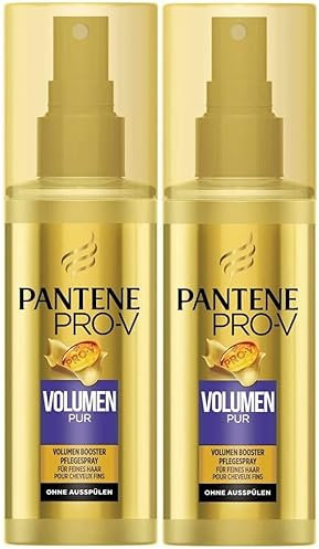 Pantene Pro-V Volumen Pur Volumen Booster Leave-On Spray para cabello fino, sin aclarado, pack doble (2 x 150 ml)