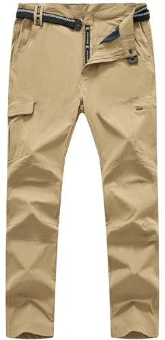 TBMPOY Men's Hiking Work Cargo Pants Lightweight Waterproof Quick Dry Outdoor Mountain Pant Summer Fishing Camping Khaki XL