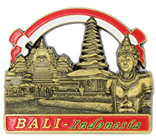 Bali (Indonesien) - 3D Metall-Kühlschrankmagnet für Küche Kühlschrank - einzigartiges stilvolles Design Urlaubs-Souvenir Geschenk