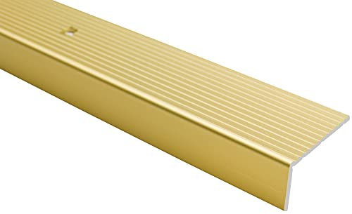 Effector Alu Treppenkantenschutz 90 cm 40x20 mm Gold Bodenprofil | Goldene Optik, Robuste Ausführung, Dekorative Oberfläche