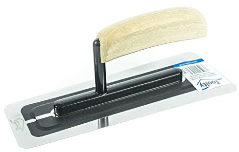 Toolty Flexible Stainless Steel Venetian Plastering Trowel - 240mm - 9.5 - Putty Trowel, Mortar Trowel, Finishing Trowel - Wooden Handle, Professional, DIY - TLTY-8024