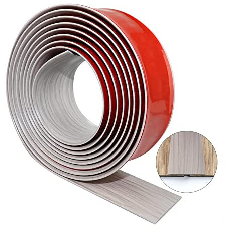 BIENKA Abdeckleiste for Fußböden Holzmaserung Übergangsleiste Selbstklebende Teppichkantenleiste for Alle Fußböden, Parkett, Vinyl Fliesen (Color : Grey Wood, Size : 7m/275 inch)