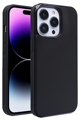 Cheap Sunday Gravity Phone Case for iPhone 14 Pro, Anti Gravity Black Case Phone Cover for iPhone 14 Pro Smooth Flat Surface Stick On Anything Sticky Selfie Nano Suction Adhesive Case Cover