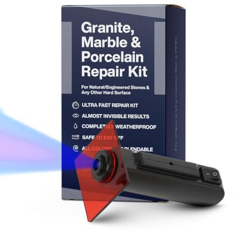 Granit-Reparatur-Set (transparent, schwarz und Acryl-Reparaturset) – ideal als Quarz-Arbeitsplatten-Reparatur-Set I funktioniert hervorragend für Marmor, Porzellan, Keramik und Corian Oberflächen