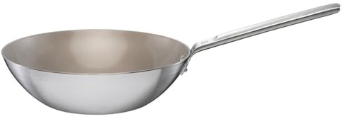 Fiskars Norden Steel Wok, Ø 28 cm, Für alle Kochfelder geeignet | Mit Antihaftbeschichtung, Edelstahl, 1067636