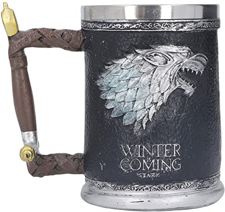 MUNEFE Tasse à Bière Viking Médiévale, Chope à Bière en Acier Inoxydable, Tasse à Bière Peinte à la Main pour la Maison, Le Bar, Le Restaurant KTV
