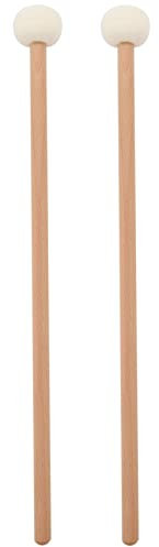 Wanjorlay 2 StüCke Doppel Kopf Trommel Becken Gong Mallet Soft Hammer Sticks SchläGel Rods Filz Hammer 385Mm