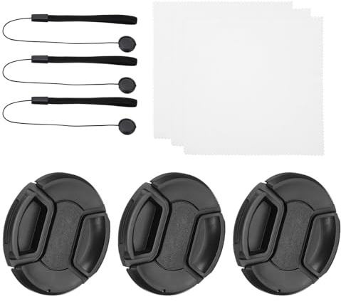 PATIKIL 58mm Lens Cap Set, 3Pack Center Pinch Snap Camera Lens Cover for Front Len Suitable for 58mm Thread Universal DSLR Lenses for Nikon, for Fujifilm, for Pentax, for Leica