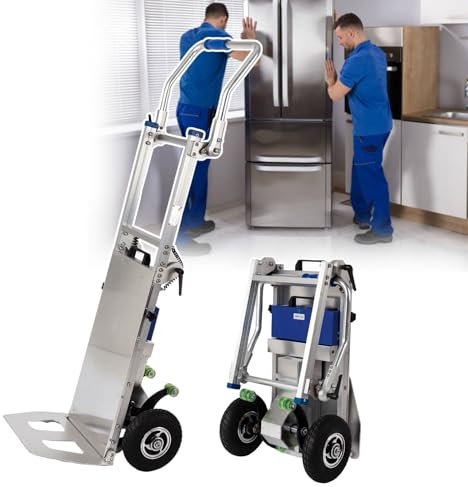 pealiritansemen Treppensteiger-Sackkarre, Tragbarer Elektrischer Sackkarren, Maximale Tragkraft 200 Kg, Mit 4 M Befestigungsseil, Für Den Transport Von Haushaltsgeräten, Mineralwasser