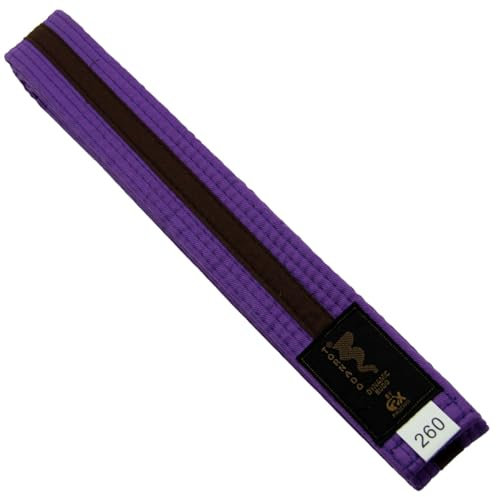 TEKKA BUDO Kampfsport Gürtel mit Mittelstreifen violett-braun 330 cm 2-farbig - Budogürtel, Karate, Judo, Taekwondo, Ju-Jutsu