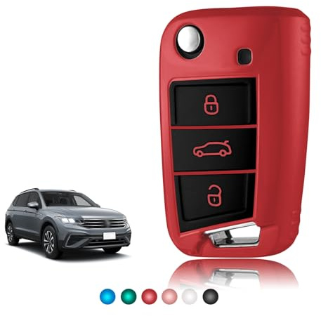 TOOMUME Schlüsselhülle TPU Glänzend, Autoschlüssel Hülle Schlüsselcover Passt für VW Volkswagen Golf 7 Tiguan T-ROC T-Cross Polo Seat Ateca Ibiza Leon Skoda Octavia Fabia Kamiq