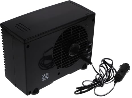 MUCKLILY Mini Tragbare Auto Klimaanlage mit Verdunstungskühlung Leiser Auto Lüfter mit Geschwindigkeiten Installieren Energiesparend Geeignet für Autodashboard und Innenraum