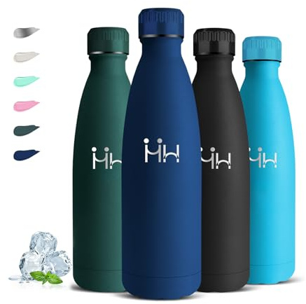 Gourde- 1l- Gourde Isotherme, Sans BPA, Gourde Inox, Acier Inoxydable 18/8, Bouteille Isotherme, Anti Fuite, Facile à Transporter, Bouteille d'eau pour Bureau, Gym, Voyage, Camping, Sport, Randonnée