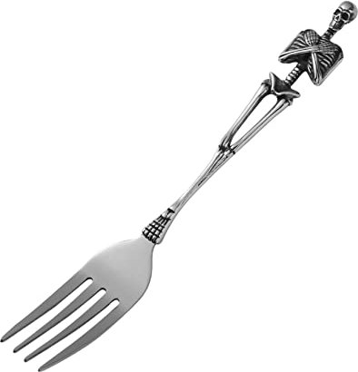 TOPBATHY fourchette décoration de cuisine d'Halloween Gadgets couverts vintage décor d'halloween coutellerie haloween hallowen retrolite couverts squelette fourche en acier titane Silver