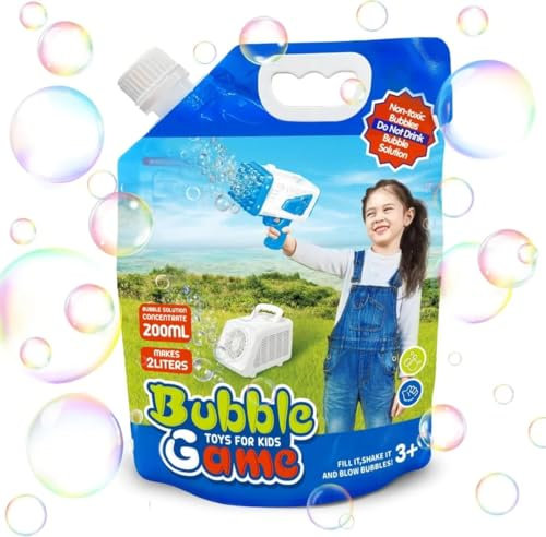 Bombble KONZENTRIERT Seifenblasenflüssigkeit 0.2 Liter(bis zu 2 Liter), Mischung der Seifenblasen für Seifenblasenmaschine/Seifenblasenpistole, Seifenblasenlösung, Nachfüllflüssigkeit (0.2L)