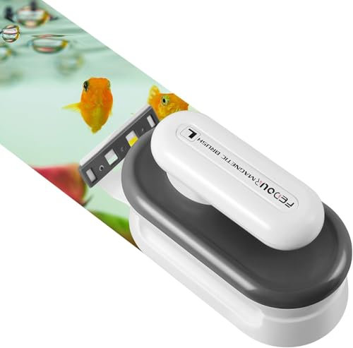 FEDOUR Stark Aquarium Magnet Reiniger mit 2 abnehmbaren Algenkratzern, Fisch Tank Magnet Alge Reinigungswerkzeug, Aquarium Magnetbürste für 8-15mm Glas und Acrylbecken
