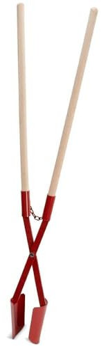 blizz-z Profi Erdlochausheber mit Buchenholz-Stiel und Stahl-Schaufelblätter (Gesamtlänge 152 cm) | Erdlochschaufel, Lochschaufel, Lochspaten, Doppelspaten, Erdlochheber | Made in EU