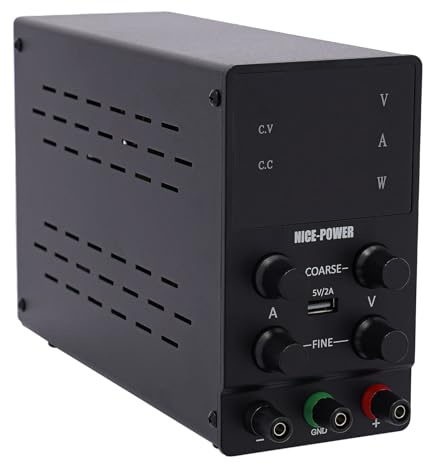 CHIMHOON Fuente de alimentación de laboratorio CC, regulable, estabilizada, 0-30 V, 0-10 A, fuente de alimentación de laboratorio, fuente de alimentación, para laboratorios, escuelas, fábricas y hogar