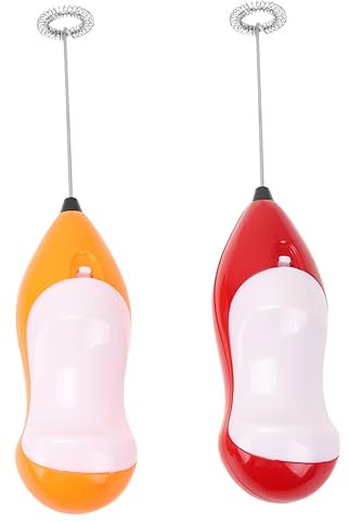 LABRIMP 2 Pezzi Sbattitore Elettrico Manuale per Uova e Latte Frusta Elettrica Portatile per Cucina Batteria Accessori per Colore Casuale