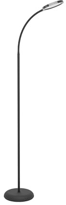 EGLO LED Stehlampe Lauro, Lampe Wohnzimmer, Standleuchte touch dimmbar | flexible Leselampe aus Kunststoff in Schwarz, warmweiß-kaltweiß, 132 cm